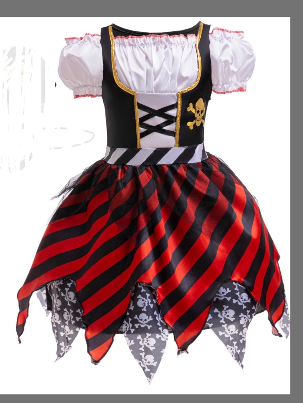 Kids Pirate Costume Dress - Black & Red size 5-6